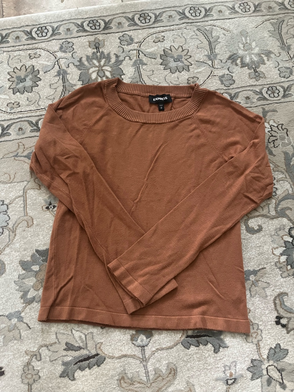 Express Men’s Rust Brown Crewneck Sweater